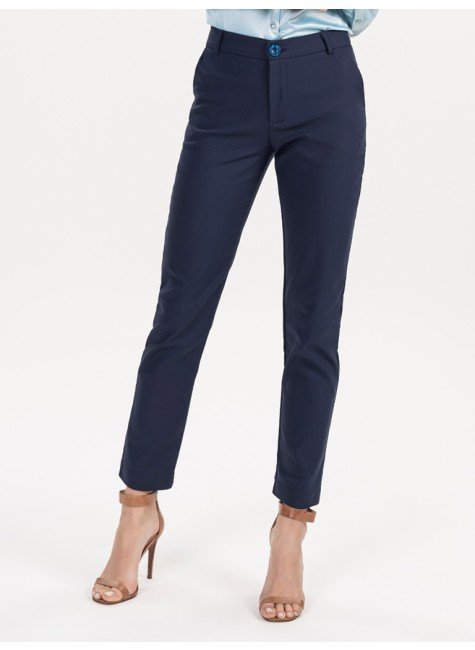 calça alfaiataria azul marinho feminina