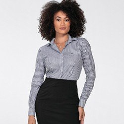 camisa feminina listrado preto e branco joselia frente