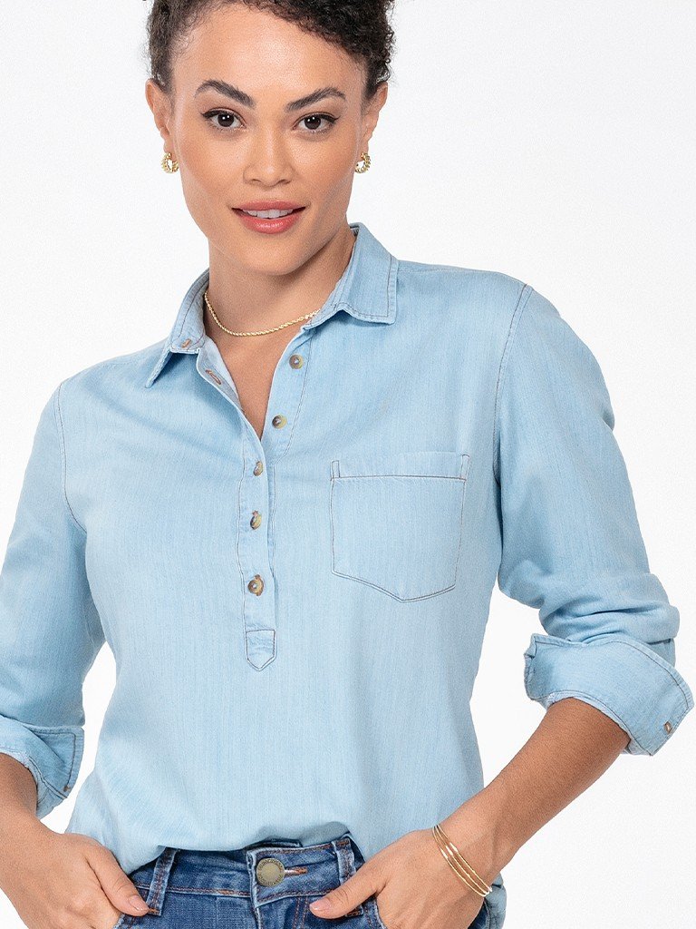 blusa tecido jeans