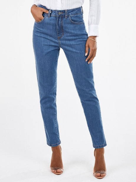 calca jeans feminina mom cintura media sarita frente 2