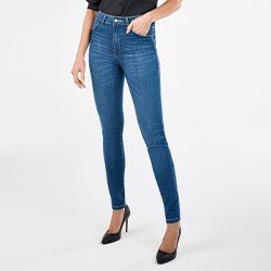 calca jeans skinny cintura media rosie mini frente