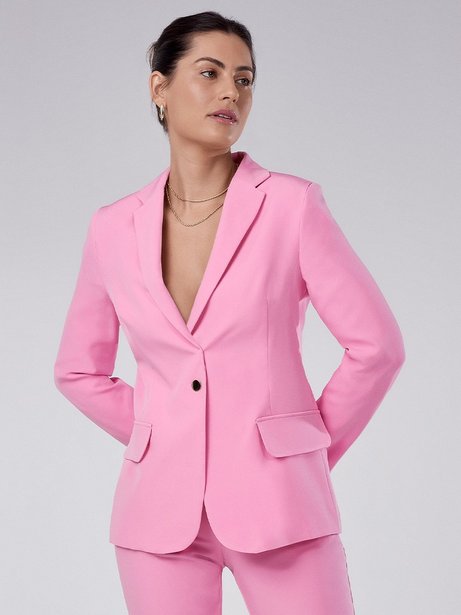 blazer feminino de alfaiataria rosa taeme