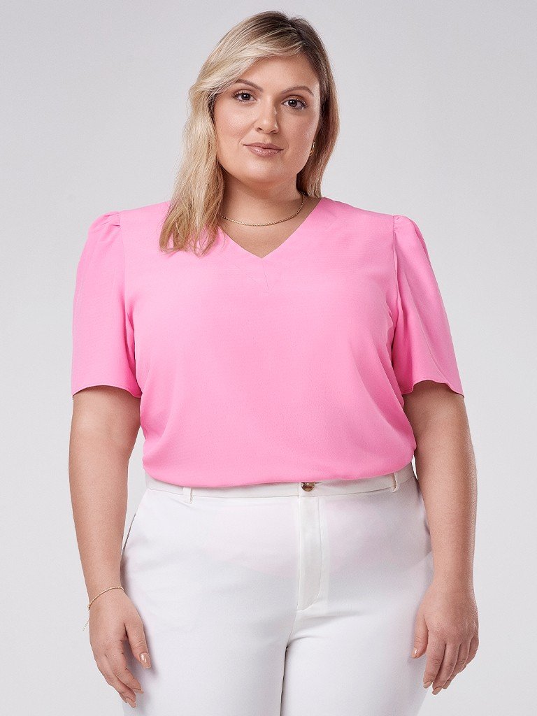 blusas rosa chiclete