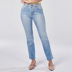calca jeans reta com bolso funcional anielly