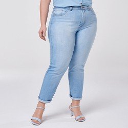 calca jeans plus size reta anielly mini