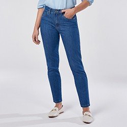 calca jeans escura reta adiane mini