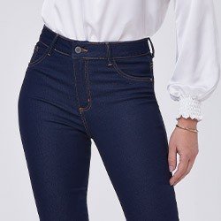 calca jeans escuro boot cut cintura media elsa mini