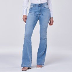 calca jeans flare azul claro sasha mini