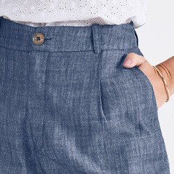 bermuda jeans com cos anatomico evangelina mini detalhes