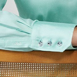 camisa feminina verde menta jessica detalhes punho bordado pequeno botoes