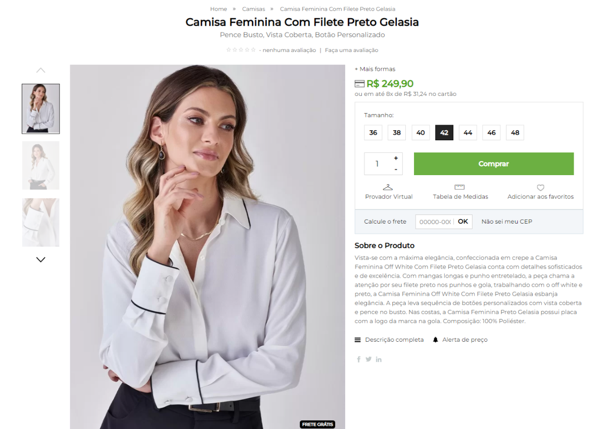 Selecionar tamanho