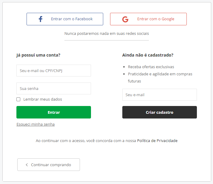 Tela de Login