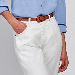 Calça Jeans Plus Size Off White Reta Sol