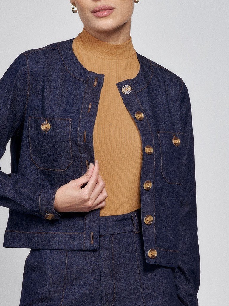 casaqueto sueli jeans detalhes