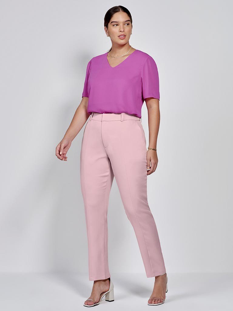 Calça Pantalona Corrente Roxo Plus Size - Belíssima 48 - Belissima48