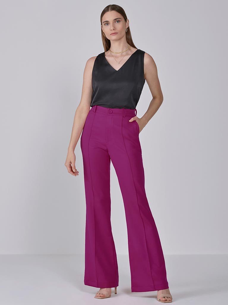 Calça de alfaiataria hot sale flare