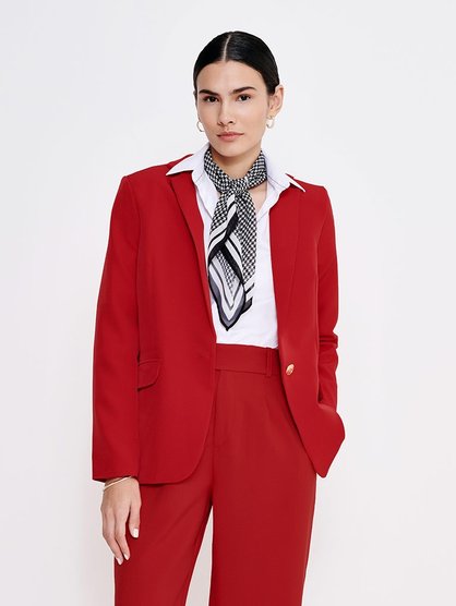 blazer vermelho botao unico carmo capa