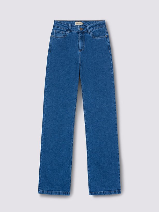 calca jeans azul medio wide leg betania still