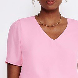 blusa rosa decote v cedi pequenn