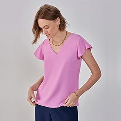 blusa rosa manga gode francine pequeno