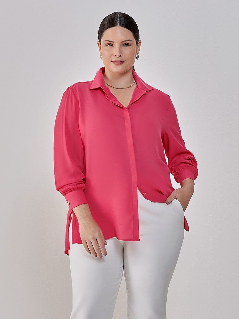 camisa coral plus size isabely capa