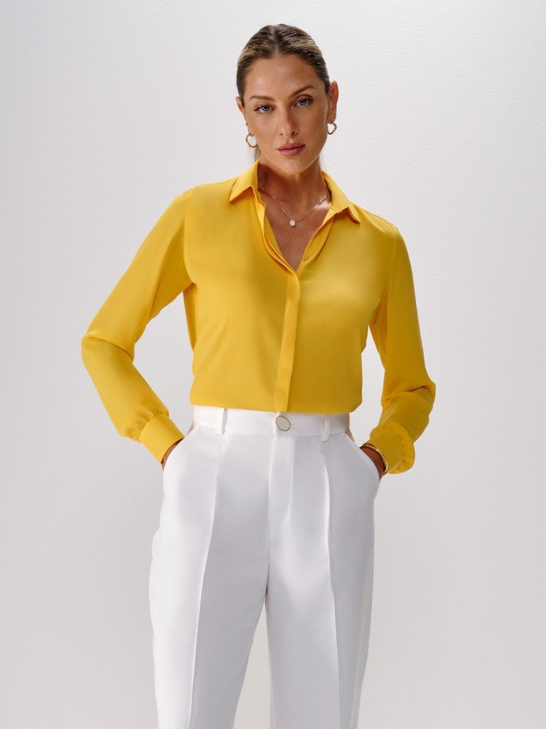 Camiseta Plus Size Feminina Brasil Amarela Mais Pano