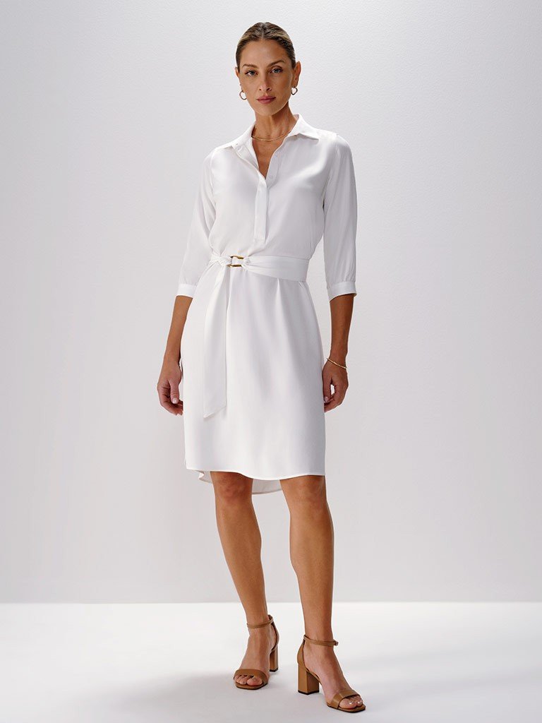 vestido chemise off white vestido
