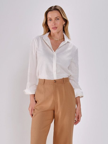 camisa off white linho capa