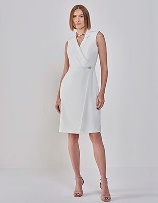 vestido blazer off white blog