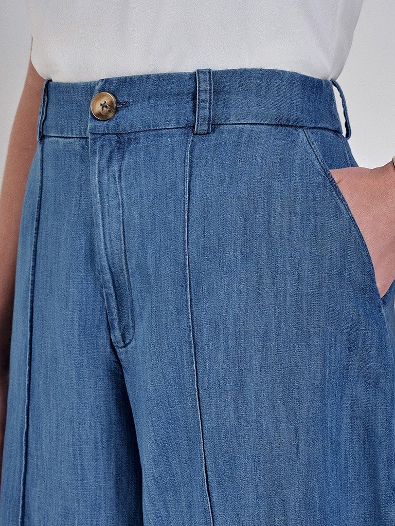 bermuda jeans denim detalhe