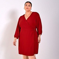 vestido vermelho mulher pqn