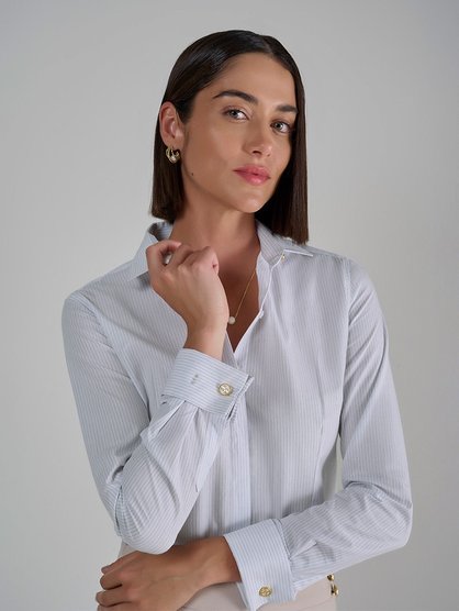 Linda blusa de seda cetim para mulheres, camisa com decote em v, camisa  branca elegante, blusa
