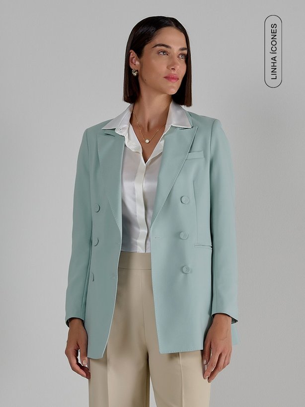 Blazer Transpassado Verde gua Flayca tag