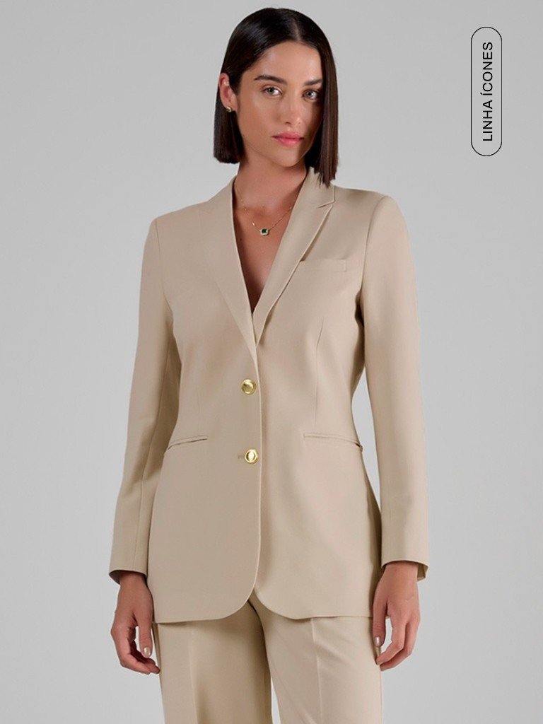 Blazer de Alfaiataria Bege com 2 Botes Florence tag
