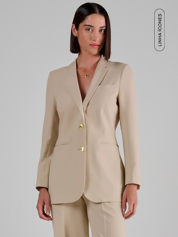 Blazer de Alfaiataria Bege com 2 Botes Florence tag