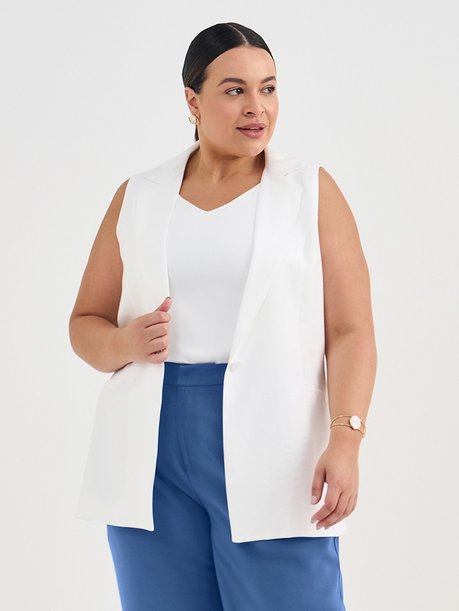 colete elvira plus size frente detalhes