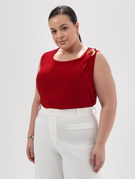 blusa michele plus frente detalhe