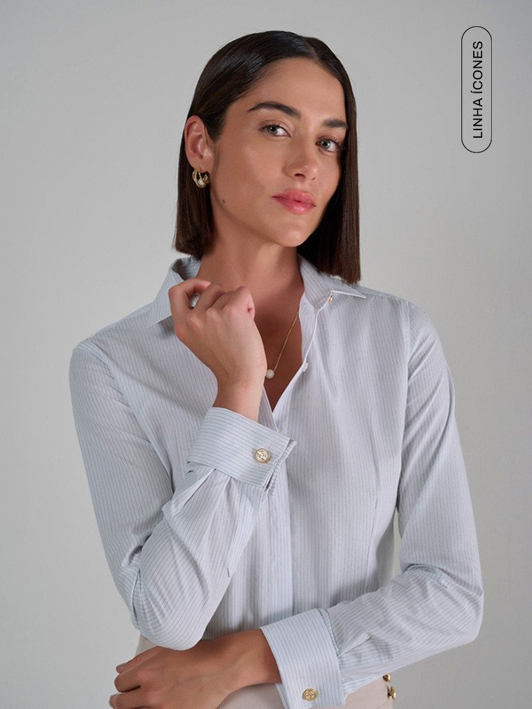 camisa personalizavel listrada manga longa fabia tag